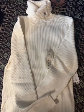 Lauren Ralph Lauren Cream Ribbed Turtleneck Sweater